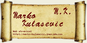 Marko Kulašević vizit kartica